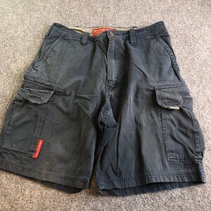 Vintage Abercrombie Fitch Cargo Shorts Mens Large Blue Faded Baggy Loose Fit